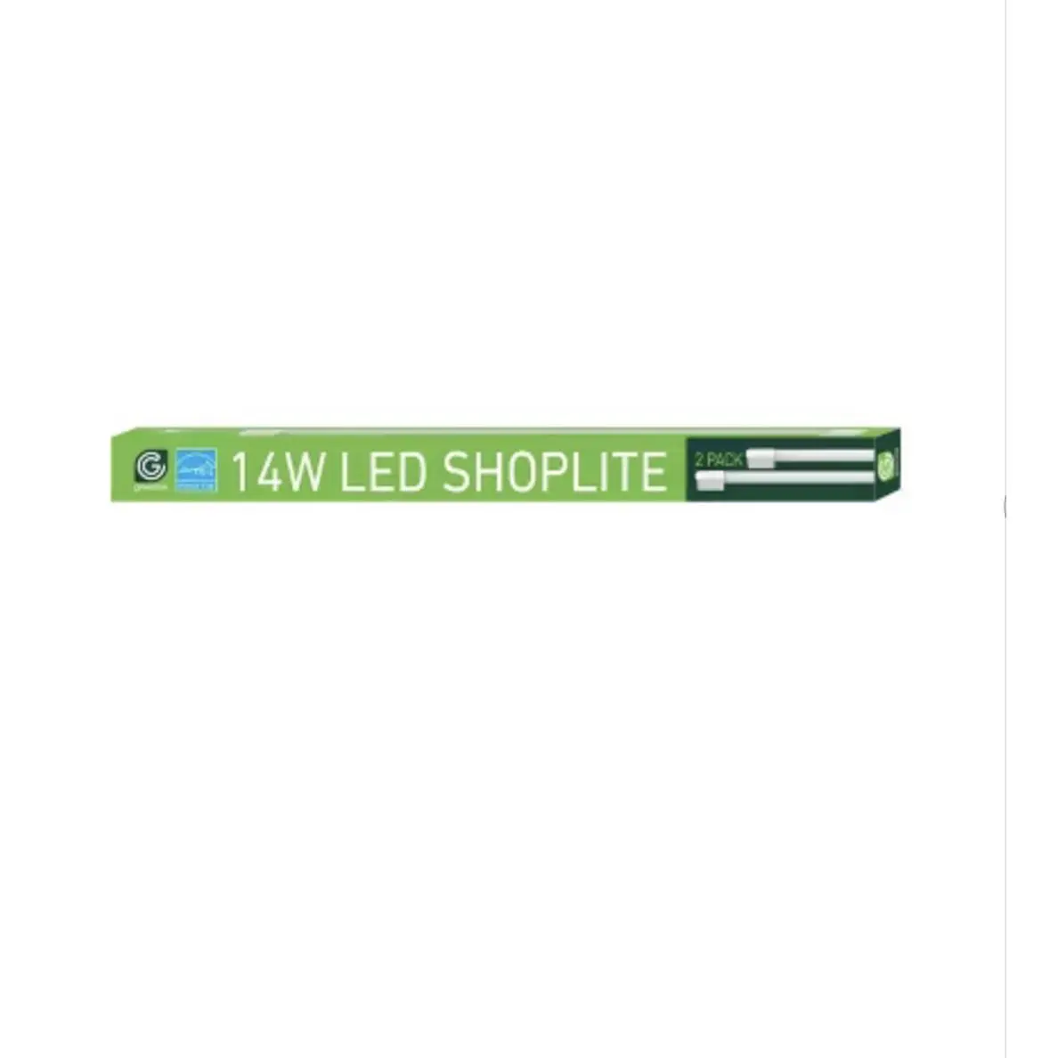 Greenlite 14W LED Shoplite 3014498 - 2 Pack, 1500 lm, 4000 K, Energy Efficient, Adjustable Brightness, Eye-Friendly, Long Lifespan, Sleek Modern Design, Corded Electric, White Finish