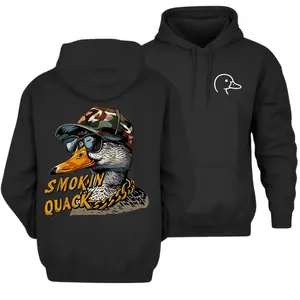 Funny Duck Hunting Graphic Hoodie – Playful Quack Design Pullover, Loose-Fit Long Sleeve Winter Streetwear for Outdoor Enthusiasts, Graphic Printed Hoodie, Hoodie for Men