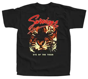 Vintage Survivor Band Eye Of Tiger Cotton S-5XL Unisex Black Tee Shirt