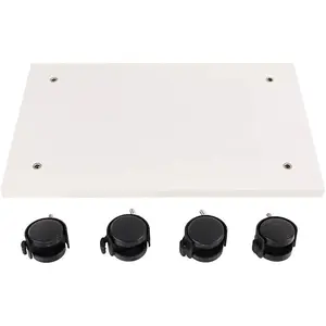 Under Desk Printer Stand with 4 Wheels & Rolling Cart Design - Heavy-Duty Movable Organizer for Printer, Copier, CPU Under Desk | Space-Saving Office Shelf (34 * 29 * 6.6 White)