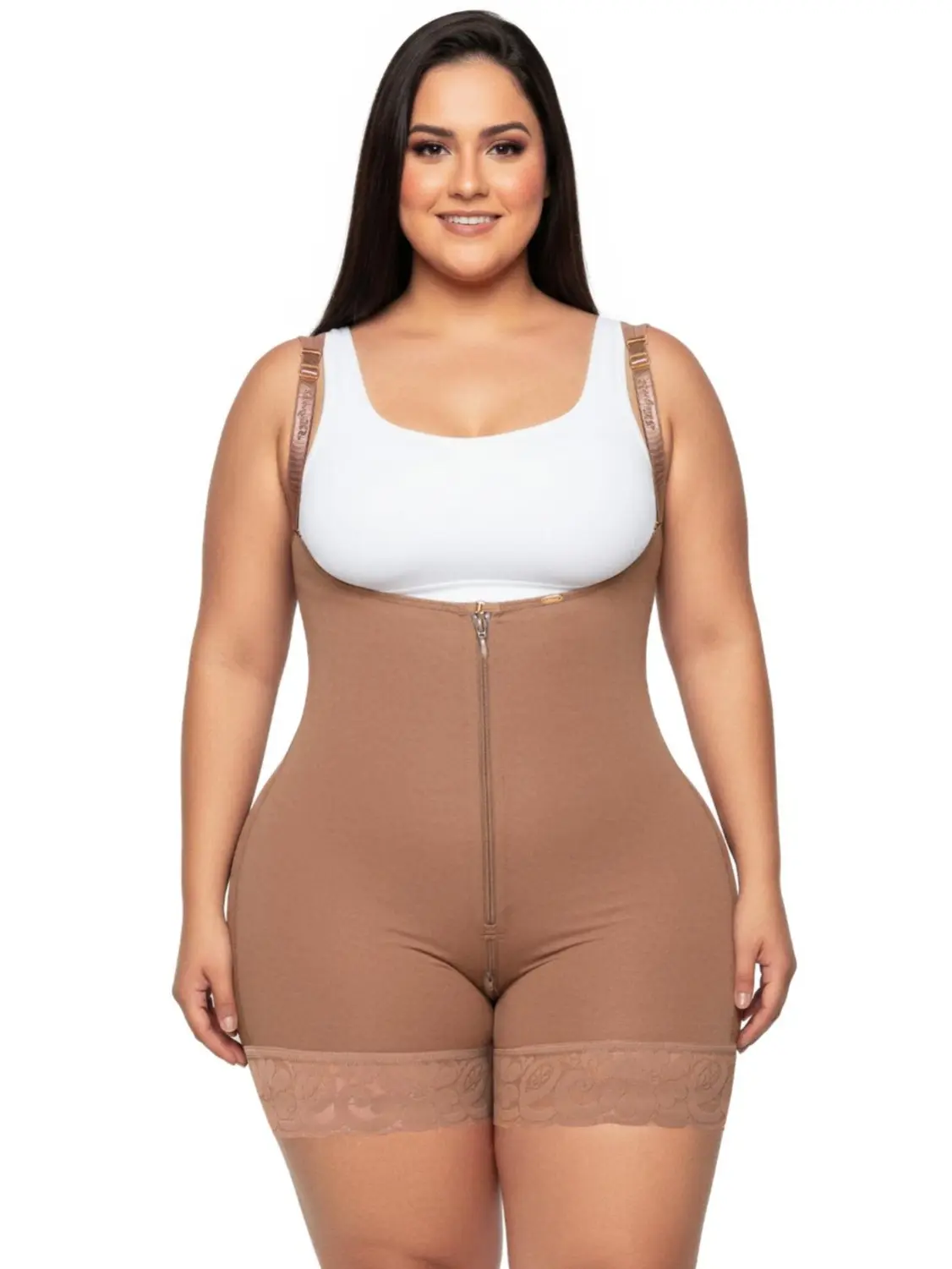 Stagmi SMI7086 Women's Seamless Compression Bodysuit - Minimalist, Comfortable, Breathable Fabric Shapewear Panty, Ultrainvisible Lightweight Flat Lace Garment, Basic Adjustable Underwear for Daily Outfits