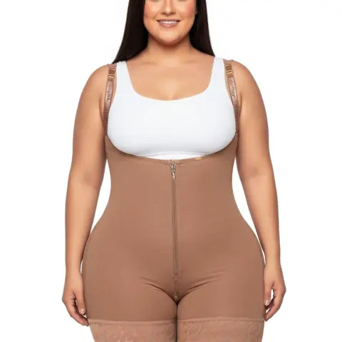 Stagmi SMI7086 Women's Seamless Compression Bodysuit - Minimalist, Comfortable, Breathable Fabric Shapewear Panty, Ultrainvisible Lightweight Flat Lace Garment, Basic Adjustable Underwear for Daily Outfits