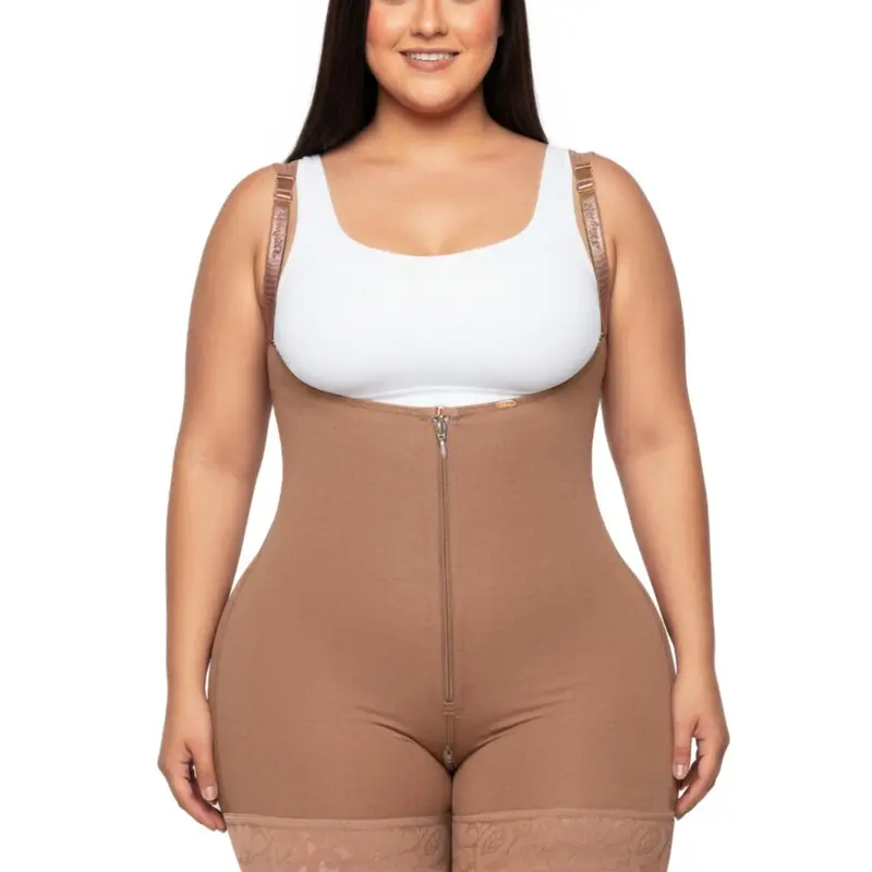 Stagmi SMI7086 Women's Seamless Compression Bodysuit - Minimalist, Comfortable, Breathable Fabric Shapewear Panty, Ultrainvisible Lightweight Flat Lace Garment, Basic Adjustable Underwear for Daily Outfits