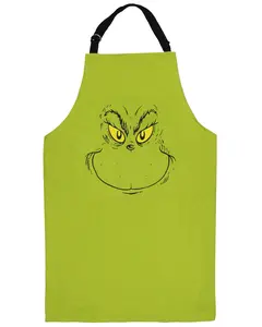 Dr. Seuss The Grinch Apron Grinch Face Character Design Adult Adjustable Cooking Smock