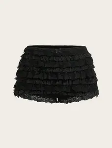 Lace layered mini shorts