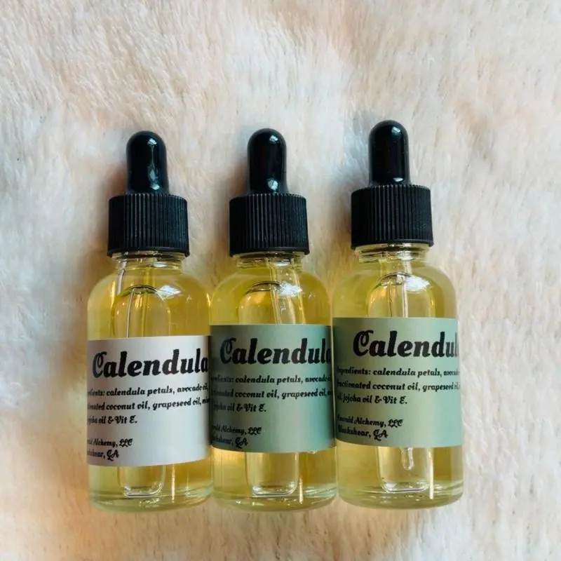 Calendula Bath & Body Oil | Lightweight Moisturizing Body Oil with Vitamin E | Botanical Skin Oil
