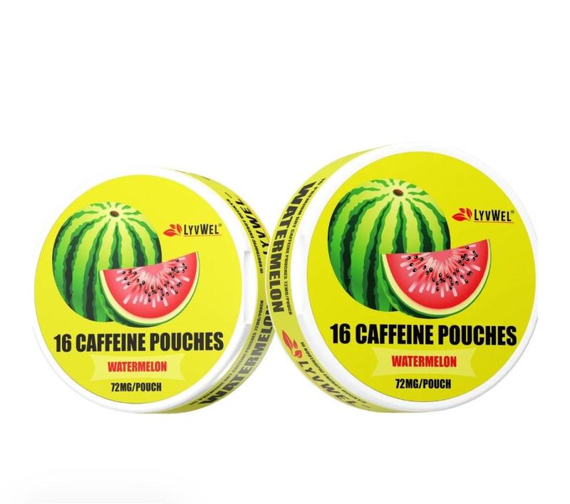 LyvWel Upper Energy Deckys - 2-Jar Caffeine Pouch Bundle 72mg & 225mg Strawberry Flavor Double Jar Consistent Energy Drink Electrolyte Powder Beverage