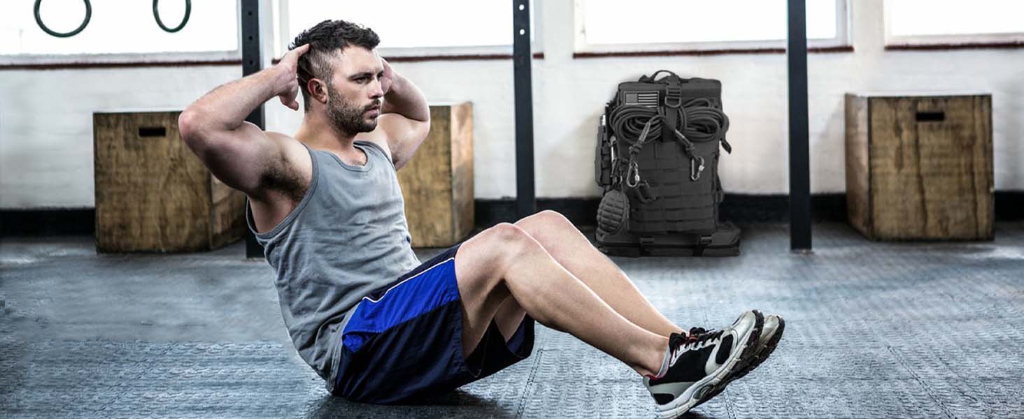 45L Military Tactical Backpack for Men - Military Look, Molle Webbing, Mesh Fabric, Telescoping Bottle Holder, 3-Day Bug Out Bag, Outdoor Camping Hiking Travel Rucksack (Black), Large