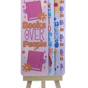 Booktrovert Bookmark Set - Bright Bookish Gift for Introverted Readers - Bold & Floral BookTok Bundle with "Books Over People" Design