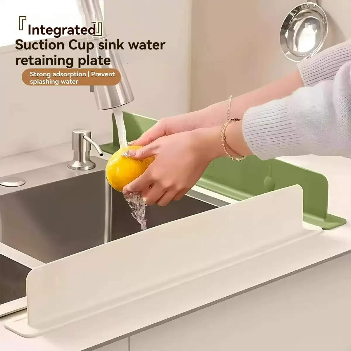 Kitchen Sink Splash Guard Silicone Water Barrier, Countertop Dishwasher Edge Anti-Splash Board, Durable Rubber Waterproof Strip, Household Items Home