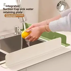 Kitchen Sink Splash Guard Silicone Water Barrier, Countertop Dishwasher Edge Anti-Splash Board, Durable Rubber Waterproof Strip, Household Items