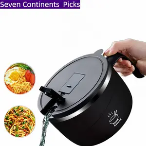 1200 Ml Large Capacity Noodle Bowl with Drain Hole and Handle, BPA-Free, Ideal for Students and Office Use, Durable Design