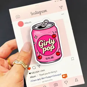 Girly Pop Pink Soda Can Phone Grip Holder | Cute Aesthetic Popsocket Stand | Coquette Cherry Phone Accessories for Women Girls iPhone Android