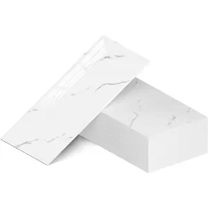 23.6"x11.8" Waterproof Marble Peel and Stick Wall Panels Marble Tile PVC Backsplash Tiles for,, Living Room, Bedroom 20 Pack White