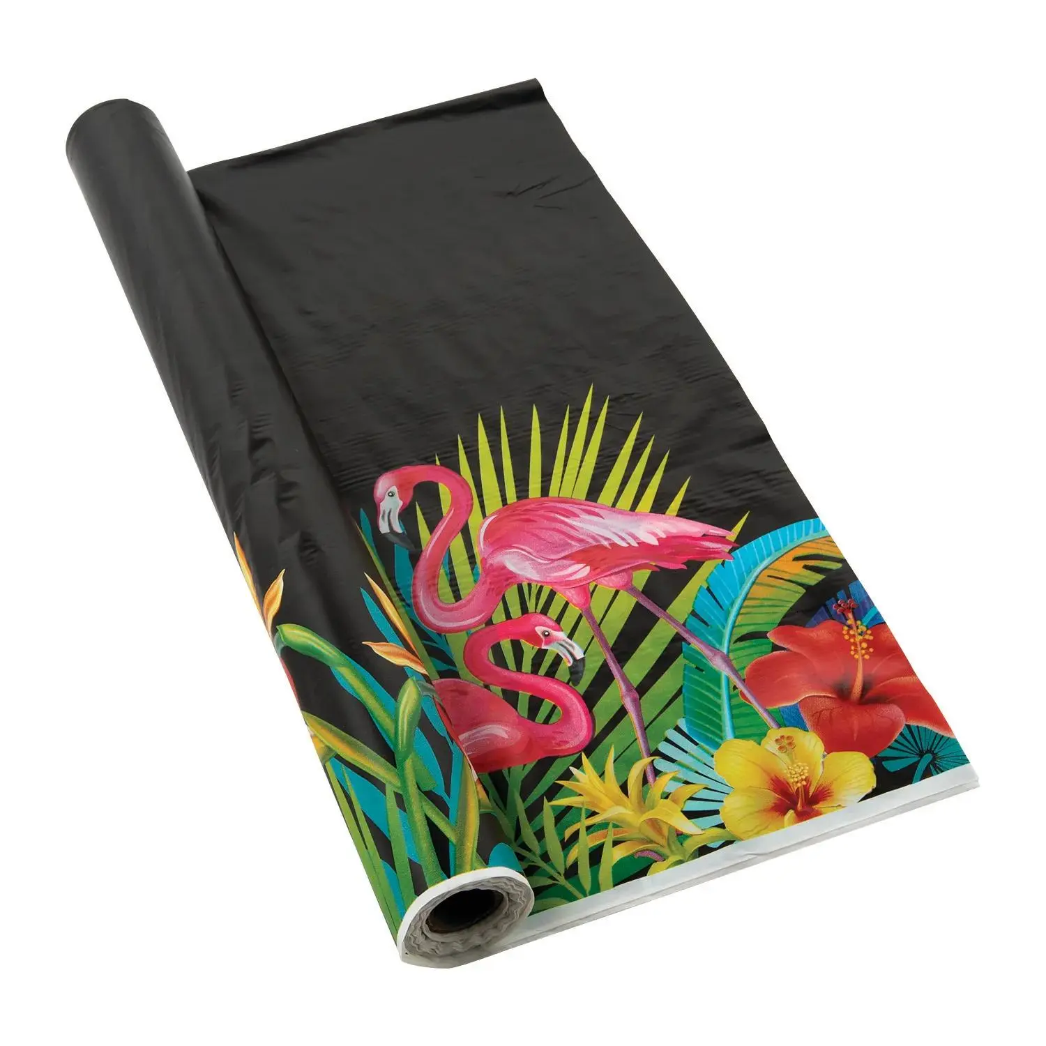 Disposable Luau Theme Roll-Formed Plastic Tablecloth Roll, 40" x 100 ft, Festive & Party Home Supplies