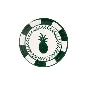 Forest and White Josephine Pineapple Dessert Paper Plate - 8 pack