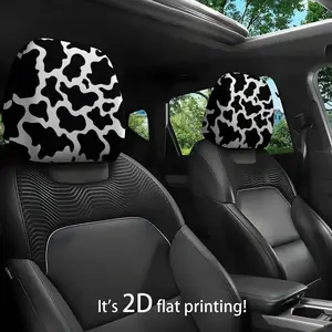 2pcs Car Headrest Covers, 2D Flat Printing, Stretchable, Fun Patterns, Easy Install & Clean, Ideal for Daily Commute, Long Trips, Casual Driving