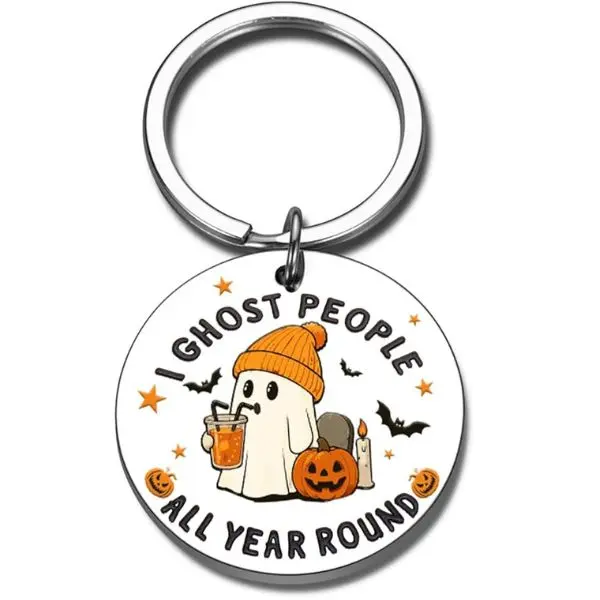 Boo Basket Stuffers for Teens Adults, Halloween Ghost Keychain, Spooky Gifts for Women Friends, Funny Spooky Stuffers for Teen Girls Boys, Cute Halloween Pumpkin Bat Gifts