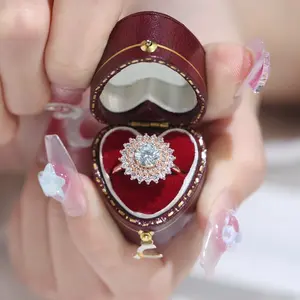 925 sterling silver moissanite ring, sunflower full diamond rose gold high-end fashion diamond ring