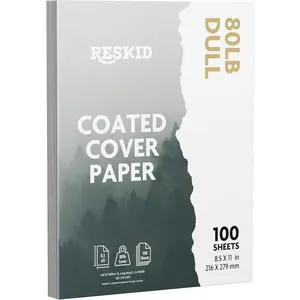 Double-Sided Coated C2S Gloss Cover Paper Perfect for Color Laser Printing, Design Proposals, Flyers, Brochures - 100 Sheets 80lb 8.5x11 Glossy Coated
