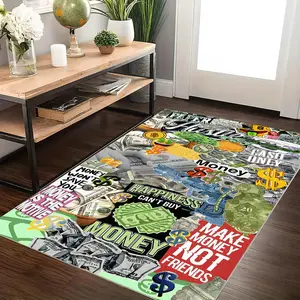Hip-hop Creative Print Character Design Carpet, 1 Count Trendy Style Soft Bedroom Carpet, Living Room Rug, Easy To Care & Machine Washable Carpet for Home Dormitory Coffee Shop