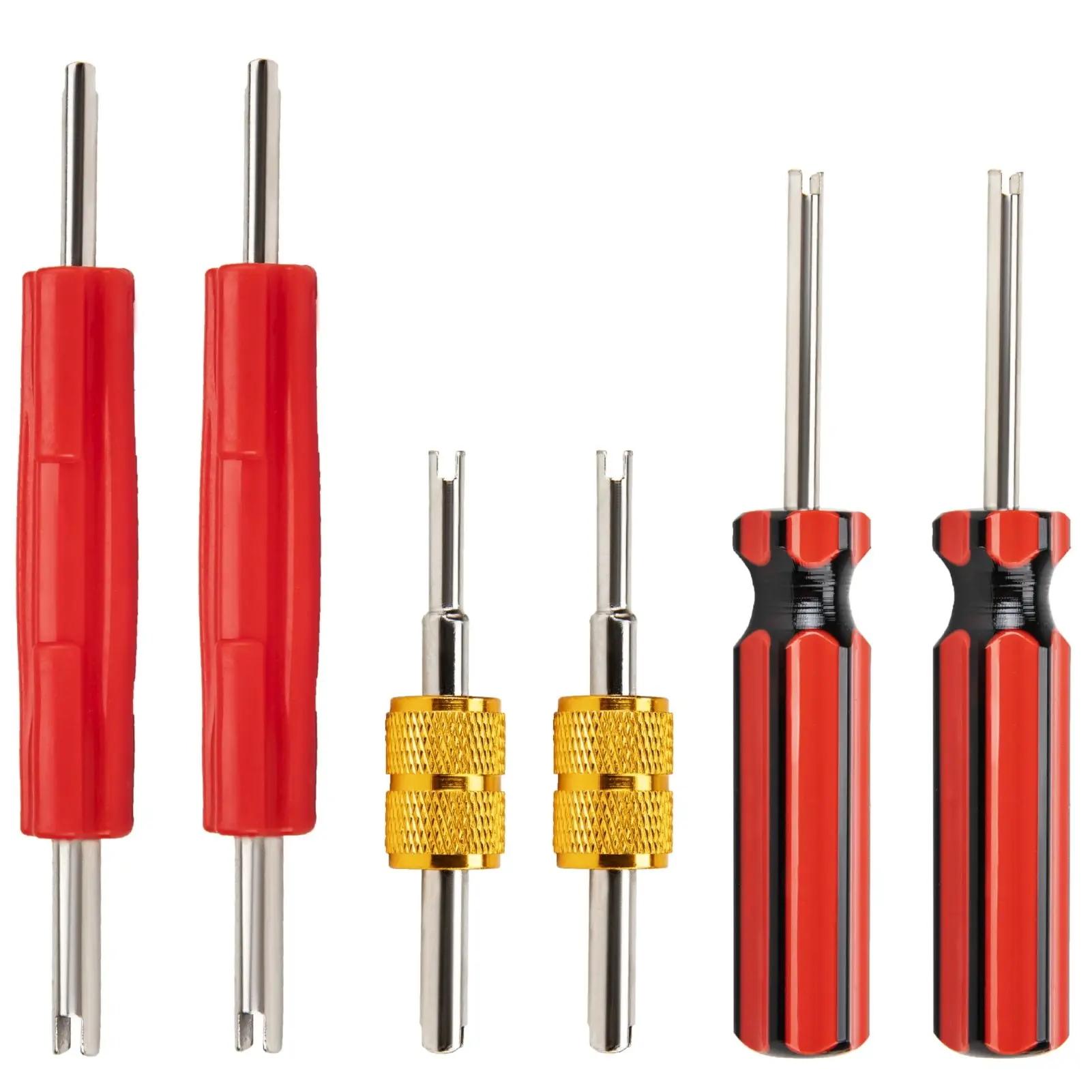 6 Pcs Valve Stem Removal Tool, Valve Core Removal Tool AC Valve Core Removal Tool, Universal Pneumatic Tires for Lawn Mower Blower Tractor Car Bicycle RV Truck and Other Equipment