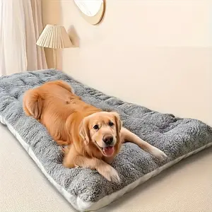 Extra Large Plush Dog Bed Sofa, Pet Car Seat Pad, Soft Polyester, Non-Slip Base, Light Border, Comfortable Corner, Partition Cushion Design