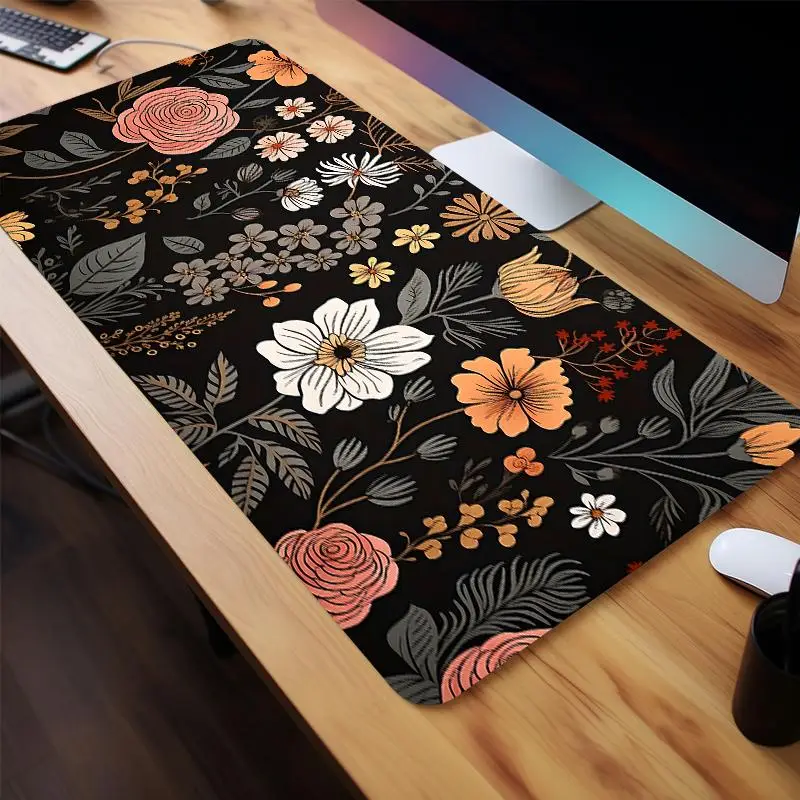 Creative Floral Pattern Mouse Pads, 1 Count Rectangle Gaming Mouse Pad, Office Keyboard Pad, Non-slip Computer Mat for Office, Home Gaming