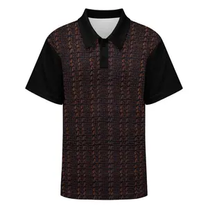 Black & Brown African Print Buttoned Polo Shirt