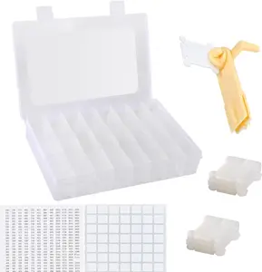 Embroidery Floss Organizer, Cross Stitch Thread Storage Box Tools - Bobbin Winder, 1 Removable 24 Compartments with 40 Hard Plastic Floss Bobbins and Stickers for Craft DIY Embroidery Sewi, Ltd Shenzhen Yisen Technology Co., Ltd