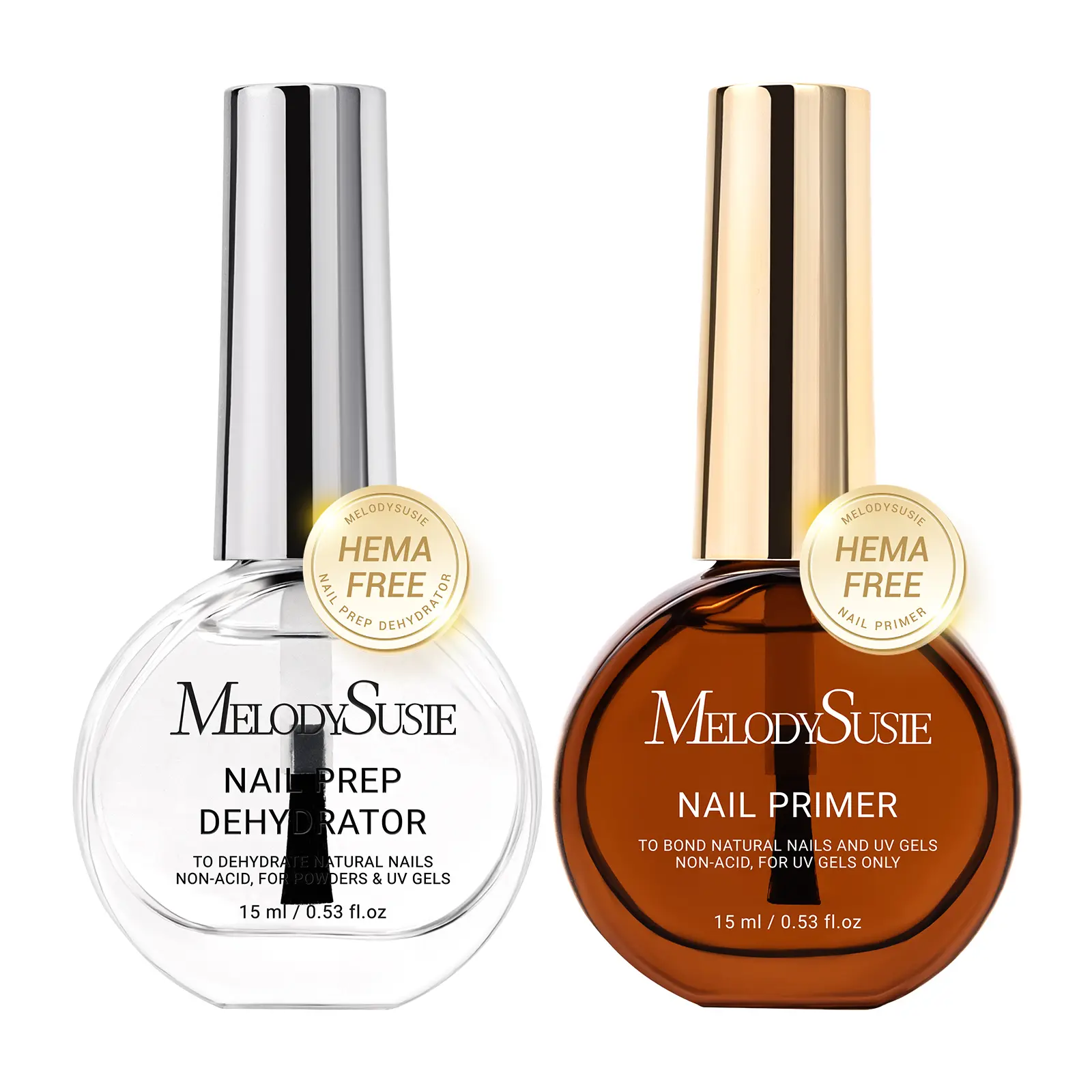 2Pcs Nail Dehydrator and Primer with Hema Free