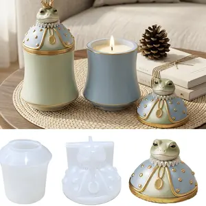 New Frog Prince Candle Cup Set Silicone Mold DIY Scented Resin Molds, Storage Jar, Handmade Craft Supplies, Creative Gift Idea