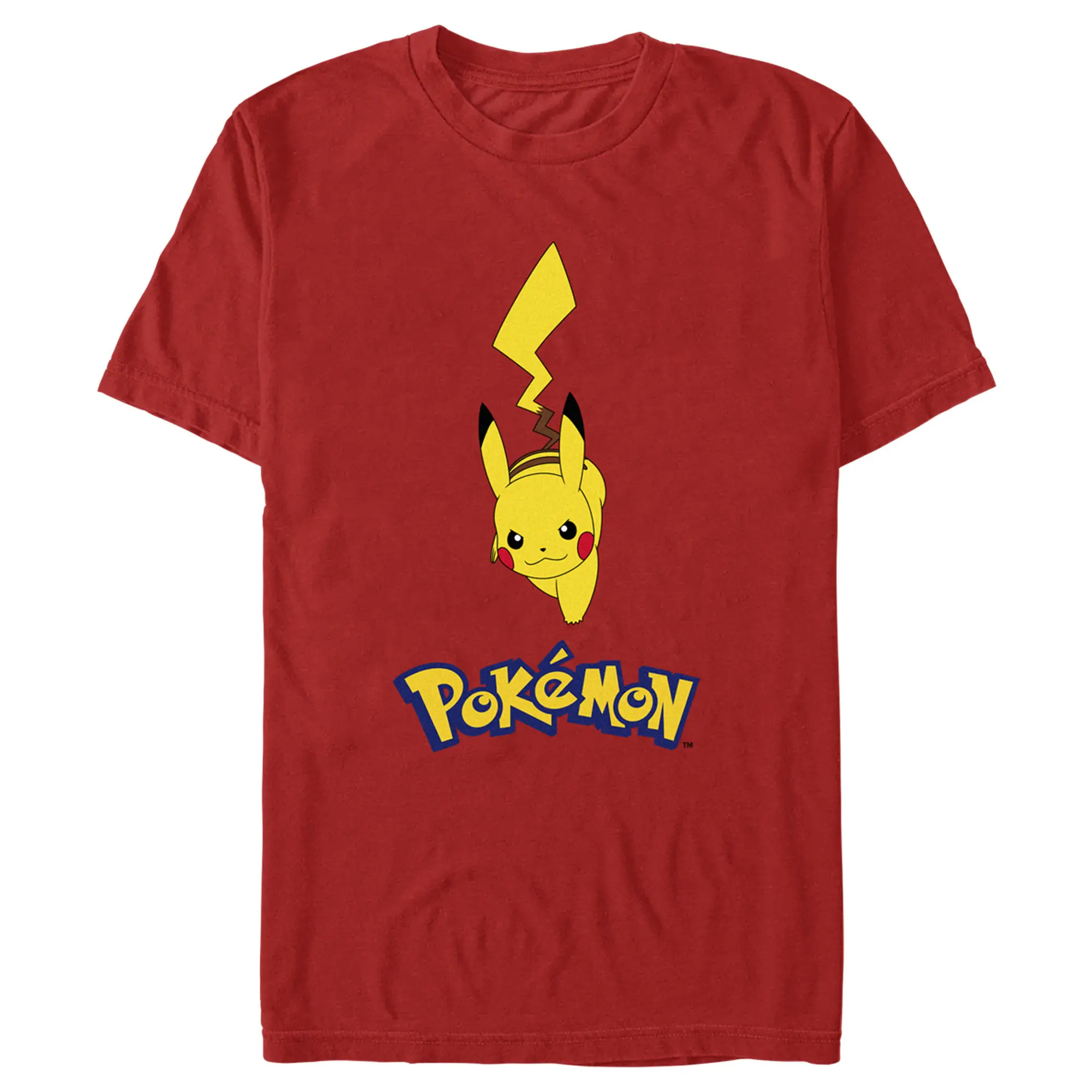 Men's Pokemon Logo Running Pikachu T-Shirt