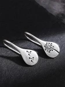 Vintage Dandelion Detail Water Drop Hoop Earrings for Women, Fashionable Earrings for Women, Anniversary Birthday Ear Piercing Jewelry Gift, Accessories, Water Drop Design