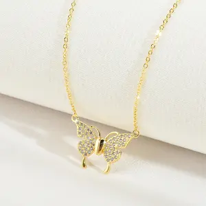 Butterfly Magnetic Necklace, Female Collarbone Chain, Summer Fashion Niche Design High-end Non-collision Accessories second sunday
