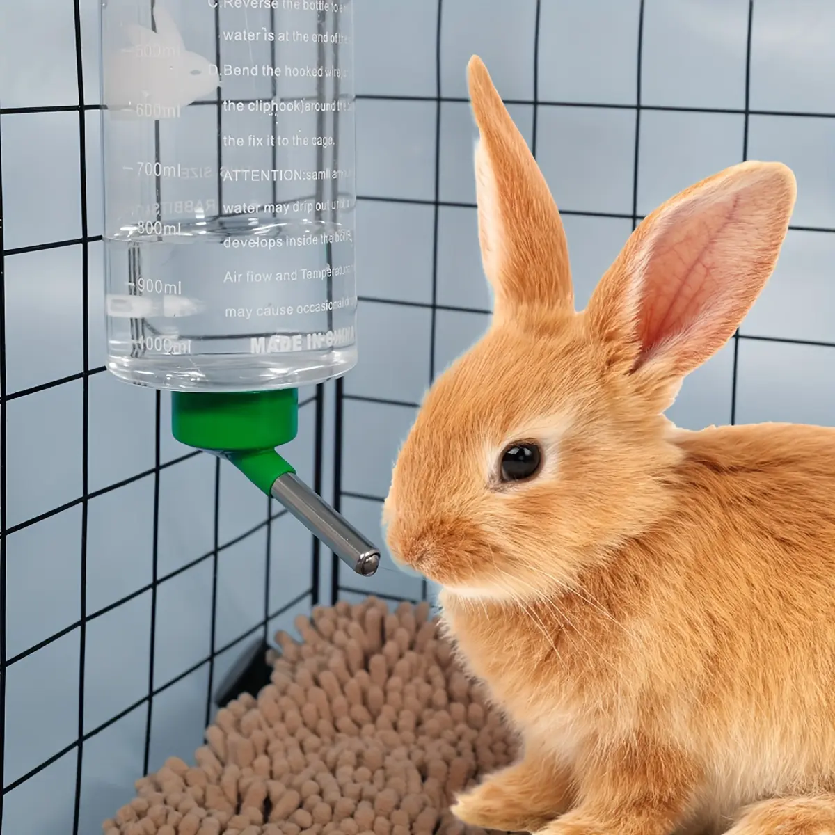 33.81oz Convenient Hanging Water Bottle For Small Animals - Cage Hanging Design, 2pcs Small Animal Water Bottle-Convenient Hanging Fountain For Dogs, Rabbits