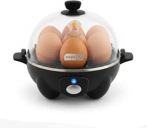 Rapid Egg Cooker - Boiler, Poacher & Steamer - Includes Measuring & Recipe Guide - Dishwasher Safe - BPA Free - Holds 7 Eggs, Black