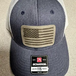 American flag leather patch hat