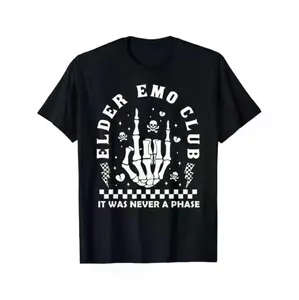 Vintage Skeleton Design T-Shirt for Those Embracing the Elder Emo Aesthetic in Menswear