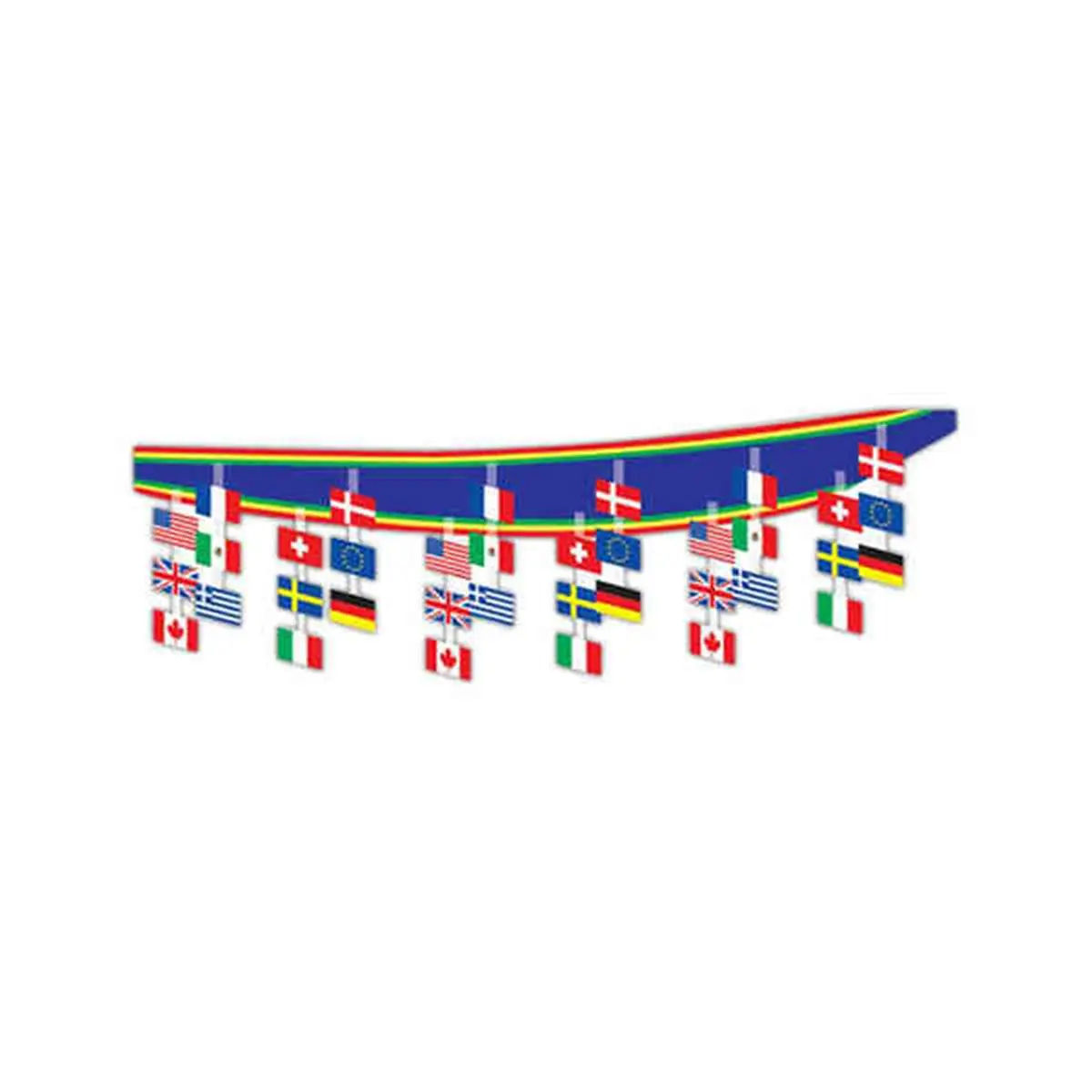 Beistle 212 MAIN International Flag Hanging Ceiling Banners, 6-Pack Party Decoration, Home Supplies Room Decor Banner