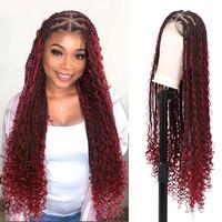 #1B/Burgundy Triangle Braided Wig