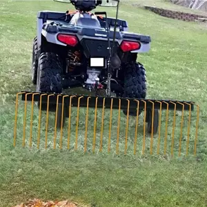 GARVEE 60 Inch ATV Tow Behind Landscape Rake - Durable Steel Pine Straw Rake and Dethatcher for Tractors, Perfect for Lawn Care and Landscaping Projects, Corrosion Resistant and Built to Last.