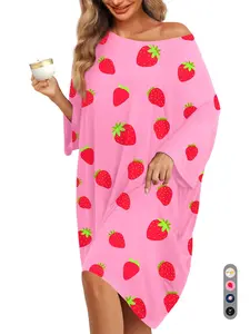 Plus Size Nightgowns for Women, Oversized Sleep Tshirts Dress, Long Sleeve, Loose-Fitting, All Seasons, Organic Textile, Casual Style