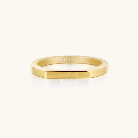 fuckit ring - Dainty Engraved Daily Reminder and Inspirational Jewelry for Empowerment