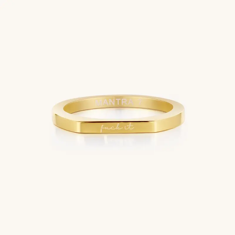 fuckit ring - Dainty Engraved Daily Reminder and Inspirational Jewelry for Empowerment