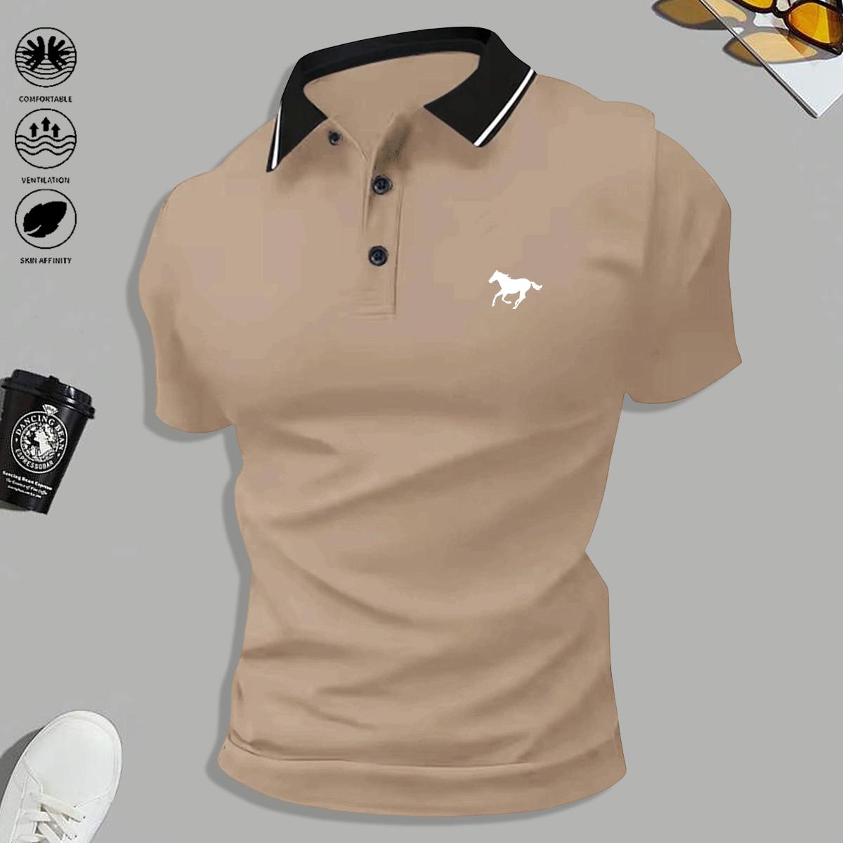 Men’s casual short-sleeve 5-piece set: polo shirt; suitable for outdoor sports, golf, and casual wear; men’s short sleeves, men’s tops, summer clothing, menswear