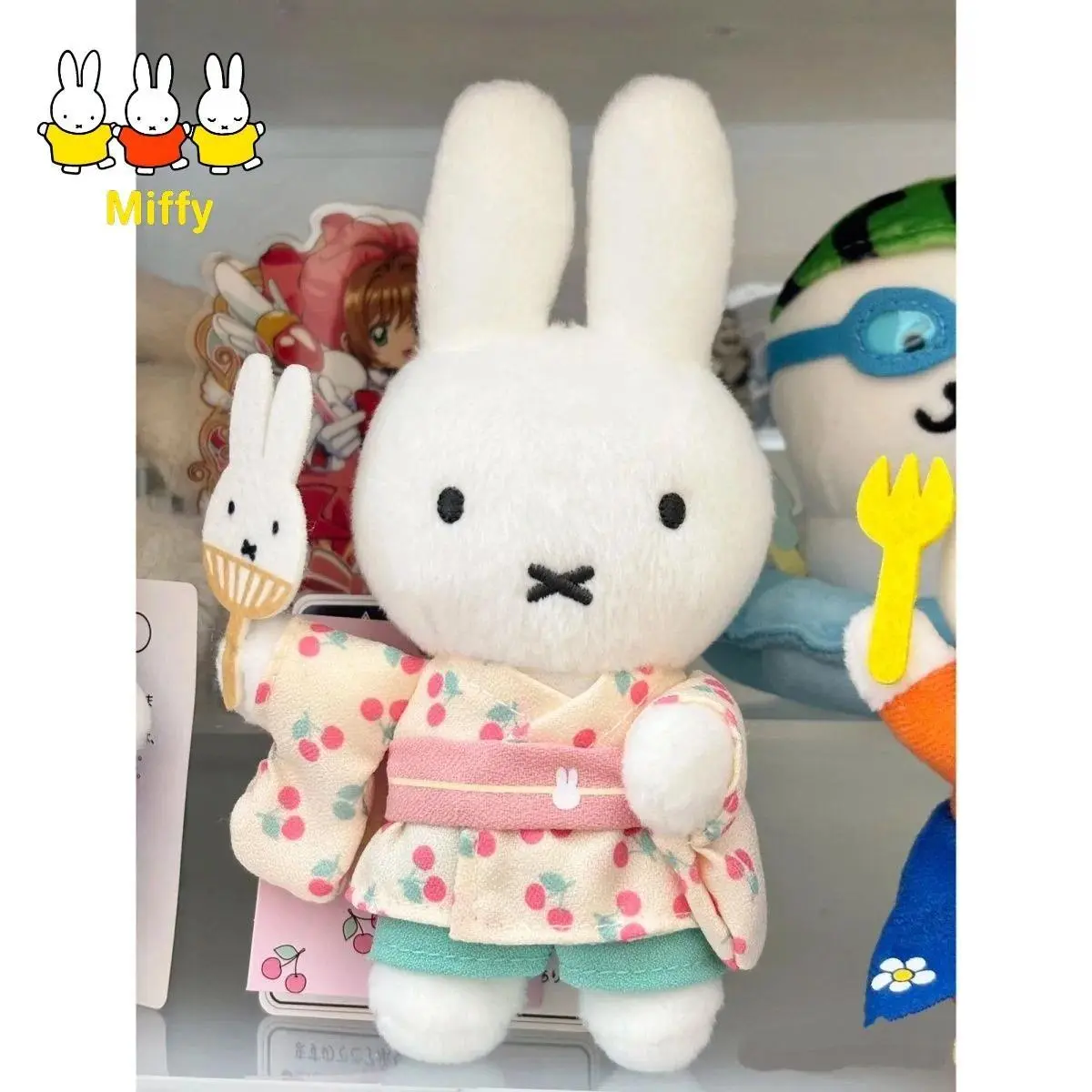 Kawaii Miffy Rabbit Plush Japanese Cute Yukata Miffy Cute Cartoon Plush Doll Figurine Gift and Decorative Item