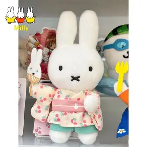Kawaii Miffy Rabbit Plush Japanese Cute Yukata Miffy Cute Cartoon Plush Doll Figurine Gift and Decorative Item