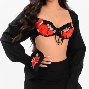 Flor negra embroidered corset