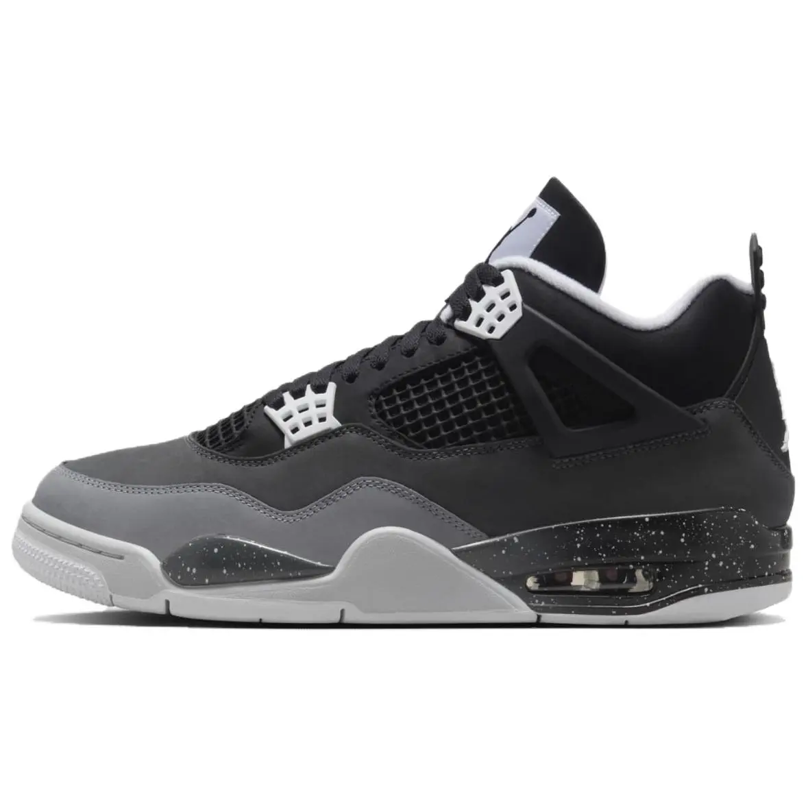 Jordan 4 Retro Fear 2024 Breathable Mid Top Basketball Shoes Unisex Black White Anthracite Pure Platinum FQ8138-002